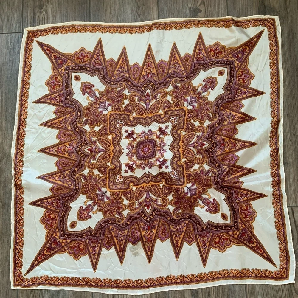 Colorful Paisley Silk Scarf